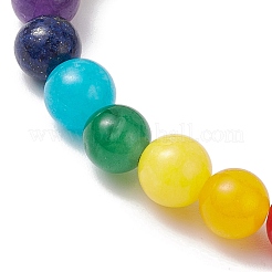 3Pcs Chakra Round Natural Gemstone Beaded Stretch Bracelets Sets&nbsp;BJEW-JB10953