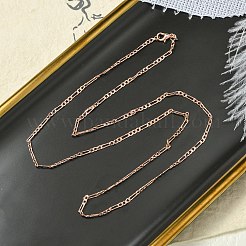 2mm Rack Plating Brass Figaro Chain Necklaces for Women Men&nbsp;MAK-L044-34RG