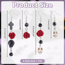 4Pair 304 Stainless Steel Dangle Earring&nbsp;EJEW-AR00009