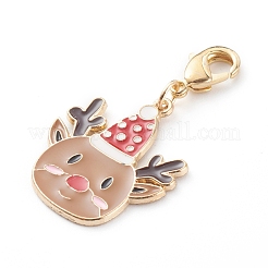 Christmas Themed Alloy Enamel Pendants&nbsp;HJEW-JM00457-03