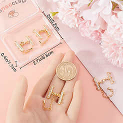 4Pcs Brass Micro Pave Clear Cubic Zirconia Chain Extender&nbsp;KK-BBC0013-57