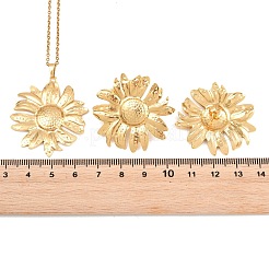 304 Stainless Steel Sunflower Pendant Necklaces & Stud Earrings Sets&nbsp;SJEW-H002-02G