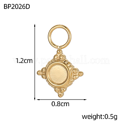 304 Stainless Steel Pendant Cabochon Settings&nbsp;STAS-OY006-38G