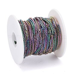 Ion Plating(IP) 304 Stainless Steel Diamond Cut Curb Chains&nbsp;CHS-F013-02MC