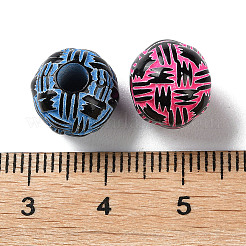Spray Printed Opaque Acrylic European Beads&nbsp;SACR-P031-05B