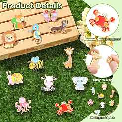12Pcs 12 Styles Animal Series Enamel Pin&nbsp;JEWB-CJ0003-64