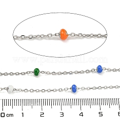 304 Stainless Steel Enamel Link Chains&nbsp;AJEW-Z028-09P-02