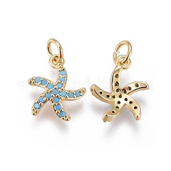 Brass Micro Pave Cubic Zirconia Charms&nbsp;KK-I650-10G