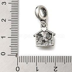 Rack Plating Alloy Pink Enamel European Dangle Charms&nbsp;PALLOY-A009-09AS