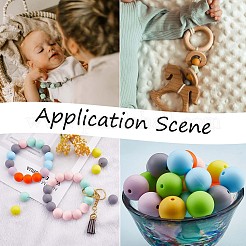 90Pcs Silicone Beads 15mm Round Silicone Bead Bulk Colorful Silicone Bead Kit for Keychain Jewelry DIY Crafts Making&nbsp;JX305A