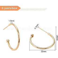 Brass Half Hoop Earrings&nbsp;EJEW-BC0001-03G