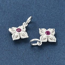 Buddhist 925 Sterling Silver with Glass Cross Dorje Vajra Charms&nbsp;STER-A050-07S
