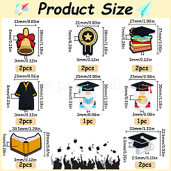 14Pcs 8 Styles Graduation Season Theme Silicone Focal Beads&nbsp;SIL-SC0002-18