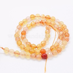 Faceted Natural Agate Beads Strands&nbsp;G-F561-6mm-D09