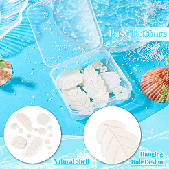 14Pcs 7 Styles Natural Freshwater Shell Pendants&nbsp;SHEL-TA0001-24