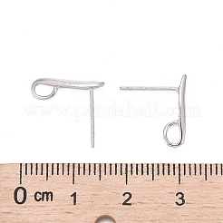 Anti-Tarnish Rhodium Plated 925 Sterling Silver Stud Earring Findings&nbsp;X-STER-K168-118P