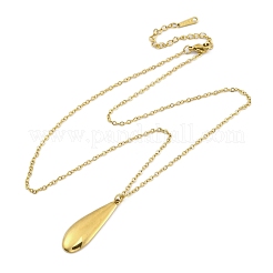 304 Stainless Steel Teardrop Pendant Cable Chain Necklaces for Women&nbsp;NJEW-A038-01G