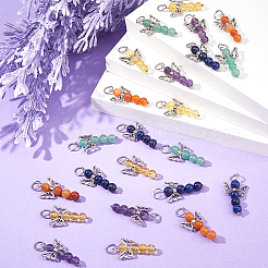 30Pcs 5 Styles Natural Red Aventurine & Green Aventurine & Amethyst & Lapis Lazuli&nbsp;PALLOY-DC00011