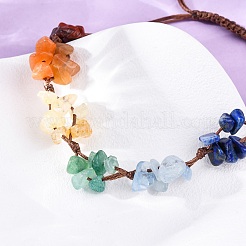Adjustable Natural Chakra Gemstone Braided Bead Bracelets for Women&nbsp;BJEW-U035-02H