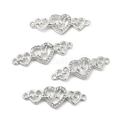 Brass Micro Pave Clear Cubic Zirconia Connector Charms&nbsp;KK-E068-VB383