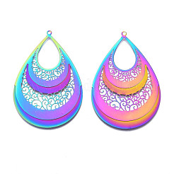 Ion Plating(IP) 304 Stainless Steel Filigree Big Pendants&nbsp;STAS-T057-55