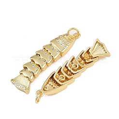 Brass Micro Pave Cubic Zirconia Pendants&nbsp;X1-KK-A269-19G