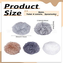 8Pcs 4 Colors Faux Rabbit Fur Soft Pompom Ball&nbsp;DIY-LP0006-32