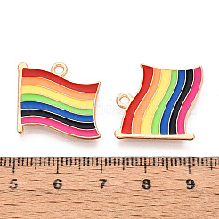 Rainbow Color Pride Flag Alloy Enamel Pendants&nbsp;X-ENAM-K067-10