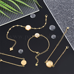 DIY Blank Dome Flat Round Link Bracelet Making Kit&nbsp;DIY-UN0003-85