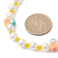 Fruit Polymer Clay & Glass Seed & Acrylic Pearl Beaded Necklace&nbsp;NJEW-JN04582-03