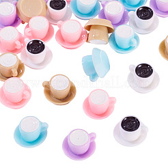 30Pcs 5 Colors Opaque Resin Cabochons&nbsp;CRES-TA0001-60