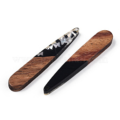 Opaque Resin & Walnut Wood Pendants&nbsp;RESI-N039-64B
