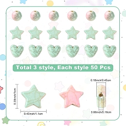 150Pcs Crackle Opaque Acrylic Beads&nbsp;OACR-YW0004-50