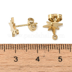 Ion Plating(IP) 304 Stainless Steel Stud Earring Findings&nbsp;STAS-I206-57G