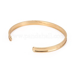 Long-Lasting Plated Brass Cuff Bangles&nbsp;BJEW-E370-04G