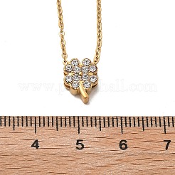 304 Stainless Steel Crystal Rhinestone Pendant Cable Chain Necklaces for Women&nbsp;NJEW-C062-01C-G