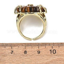Natural Tiger Eye Cuff Rings&nbsp;GG-CBA5FCC-04G-08
