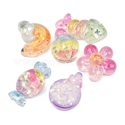 Transparent Resin & Paillette Cabochons&nbsp;RESI-B043-04