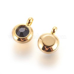 304 Stainless Steel Rhinestone Charms&nbsp;STAS-P237-10G-06