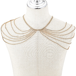 Brass Rhinestone Sexy Shoulder Bra Body Chain&nbsp;FIND-FH0008-13G
