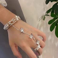 Alloy Satellite Chains Link Ring Bracelets&nbsp;FS-WG5C966-01