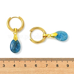 Teardrop Natural Gemstone Hoop Earrings&nbsp;EJEW-JE07153