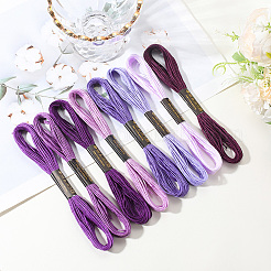 8 Skeins 8 Colors 6-Ply Polyester Embroidery Floss&nbsp;OCOR-CY0002-09E