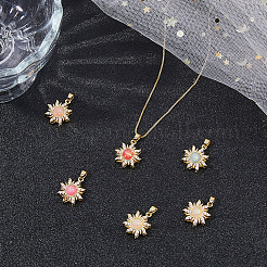6Pcs 6 Colors Rack Plating Brass Pendant&nbsp;KK-DC0004-98