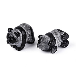 Natural Obsidian Panda Display Decorations&nbsp;G-T144-81B