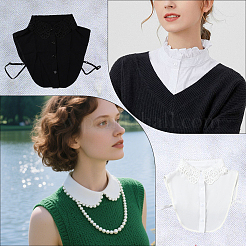 2Pcs 2 Colors Detachable Polyester Shirt Women False Collar&nbsp;AJEW-CY0001-44