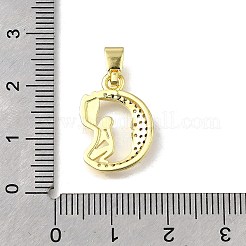 Brass Micro Pave Cubic Zirconia Pendants&nbsp;KK-Z102-18G