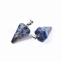 Cone/Spike/Pendulum Natural Blue Spot Jasper Pendants&nbsp;G-R278-76