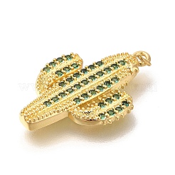 Brass Micro Pave Cubic Zirconia Pendants&nbsp;KK-M295-18G-01