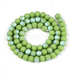Frosted Opaque Glass Beads Strands&nbsp;LS-GLAA-T032-P6mm-MBB06